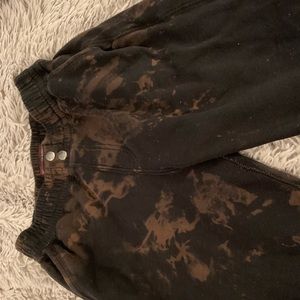bleached black button sweatpants